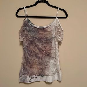 Off The Shoulder Short Sleeve Lace Top